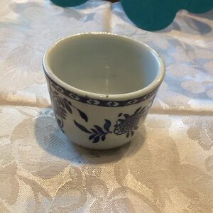 Elegant Blue Floral Ceramic Cup
